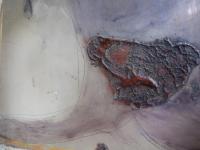 détail - planche de gravure, plexi et carborundum, encadrée de résine
