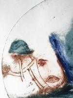 gravure,  pointe sèche,  eau-forte, monotype, laiton, Magda Moraczewska