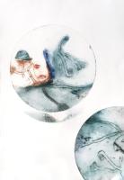 gravure,  pointe sèche,  eau-forte, monotype, laiton, Magda Moraczewska