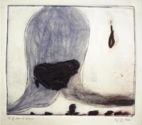 le J - gravure au Carborundum, pointe sèche