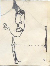 2016 - immobile 2, dessin, collage, crayon, feutre
