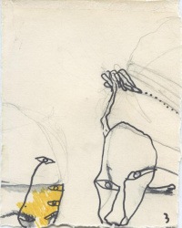 2016 - immobile 3, dessin, collage, crayon, feutre