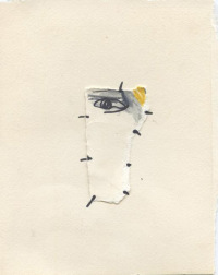 2016 - immobile 7, dessin, collage, crayon, feutre