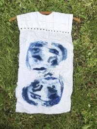 série re-trouvailles - gravure au carborundum sur tissu ancien