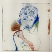 2014 - variante 0 gravure eau forte pointe sèche aquatinte et monotype, Magda Moraczewska